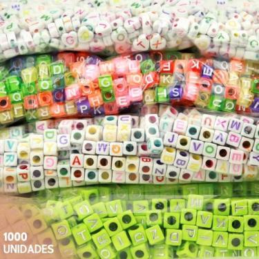 Imagem de Miçangas Para Pulseira - Letras - C/1000 Peças M39 - Nybc