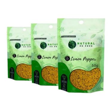 Imagem de Tempero Lemon Pepper Gourmet Qualidade Superior Kit 3 Pouch  - Natural