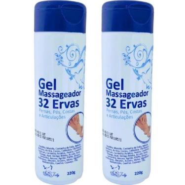 Imagem de Kit 2 Gel Massageador 32 Ervas 220g Pernas Costas e Articulações - San
