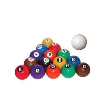 Imagem de Jogo de bola Sinuca 54mm numerada 1 a 15 + bola branca - Nacional