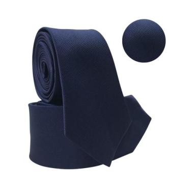 Imagem de 10 Gravatas Social Azul Marinho Risco Fino Casamento - Rpires