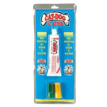 Imagem de Conjunto de Higiene Dental CatDog Para Cães e Gatos Sabor Morango - Co