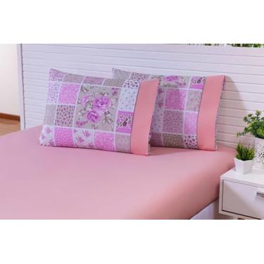 Imagem de Kit 6 Fronhas Estampado Rose 70 X 50 100%algodao 180fios - THAIS ENXOV