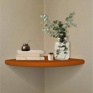 Imagem de Prateleira de Canto de Parede Colorido em Mdf Laqueado Cor:TERRACOTA;Tamanho:40X40 CM