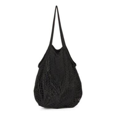 Imagem de Bolsa Sacola Feminina De Praia Tiracolo Macramê Viagem - Alwy, Preto