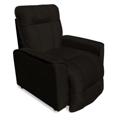 Imagem de Poltrona do Papai Reclinável para Descanso Veludo Marrom - Porto Decor