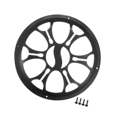 Imagem de Hihaha Capa universal de grade de alto-falante de carro de 25,4 cm redonda caixa protetora de subwoofer de 25,4 cm com parafusos de montagem ABS preto - pacote com 1 material durável