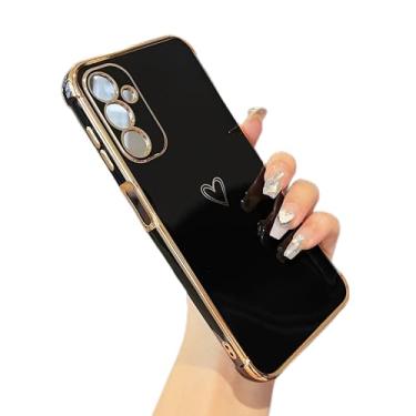 Imagem de ZTOFERA Capa projetada para Samsung Galaxy A16 4G/5G, linda estampa de corações amorosos com proteção de lente de câmera, capa para celular para Galaxy A16 de 6,5 polegadas, preta