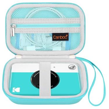 Imagem de Canboc Estojo de transporte para câmera de impressão instantânea digital Kodak Printomatic, bolsa de malha com zíper para papel fotográfico, cabo, verde