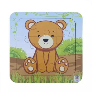 Imagem de Quebra-Cabeça 9 Peças Urso em Madeira - Edukabrink
