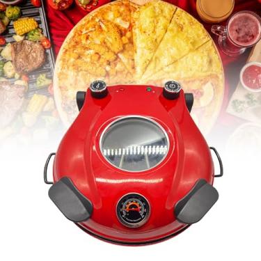 Imagem de Forno de pizza, forno de pizza de 12 polegadas interno, fabricante de pizza portátil de 1200 W, forno de pizza elétrico com temporizador, controlador de temperatura, adequado para casa