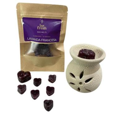 Imagem de Kit Aromatizador Rechaud + Wax Melts + Vela Rechaud Lar Fresh, Lavanda