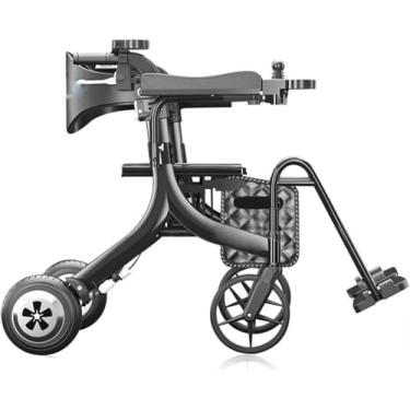 Imagem de Generic Andador Elétrico 3 em 1 Multifuncional para Idosos, Preto, Alumínio Liga, 100 kg, Dobrável, 12-20Km, 5-6H Carregamento