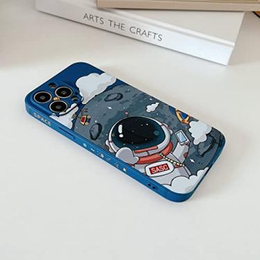 Imagem de Yonds Queen Capa para iPhone SE 2022 (3ª geração), compatível com iPhone 7/8/SE2 (2020) Capa protetora à prova de choque de TPU (iPhone 7/8/SE3, luas azuis)