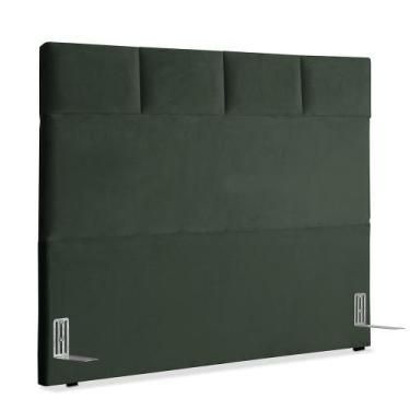 Imagem de Cabeceira de Cama Box Viúva 128 cm Marjorie Inspire House Suede Veludo