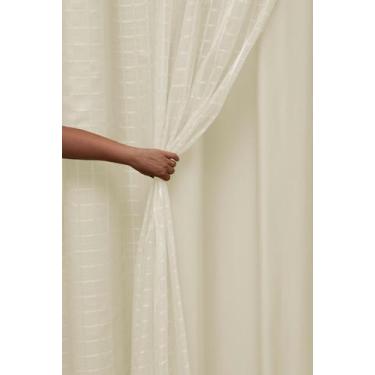 Imagem de Cortina 4 Metros X 2,20 C/ Voil Voal Xadrez Quarto Sala - Stanzanni Bo