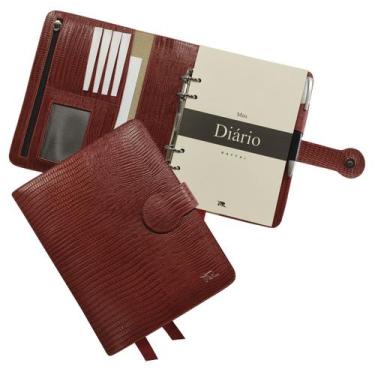 Imagem de Agenda Meu Diário Couro 159-R Raffai Couros, Vermelho Lizard