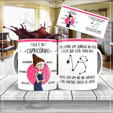 Imagem de Xícara Branca Porcelana Signo Capricórnio + Caixinha - RYLLO