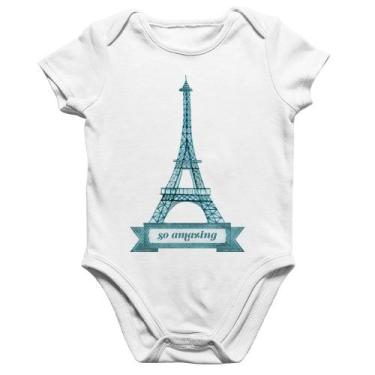 Imagem de Body Bebê Algodão Torre Eiffel Amazing - Foca na Moda, Branco, M