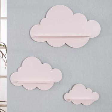 Imagem de  Prateleiras com 3 Nuvem nicho mdf quarto de bebê decoração - Pedrinho