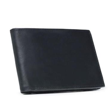 Imagem de Carteira Masculina De Couro Preto Estonado Slim - CM SHOES