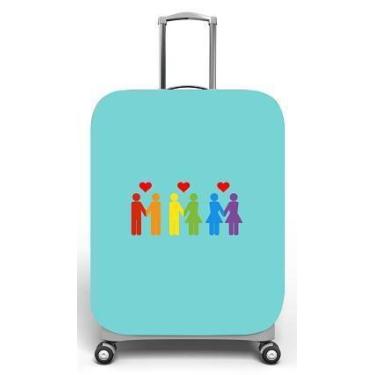 Imagem de Capa para mala de viagem M, medidas max C40x A59 x P27cm Estampa Pesso