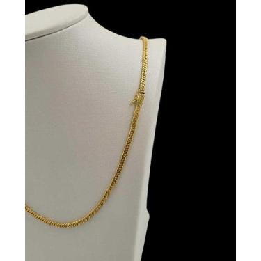 Imagem de Cordão 3mm grumet feminino - banhado a ouro 18k - Tojoia18K, 50cm