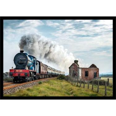 Imagem de Quadro Decorativo Trem Locomotiva Máquinas Paisagem Salas Quartos Escr