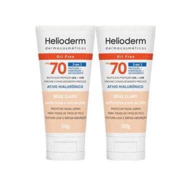 Imagem de Kit C2 Protetor Ácido Hialurônico Bege Claro FPS70 Helioderm - Kley He