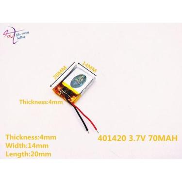 Imagem de Bateria 70 Mah 3,7v 2 Fios 4mm X 14mm X 20mm 401420 - KMIG