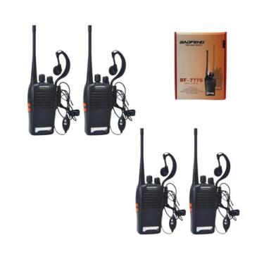 Imagem de Kit 4 Radio Comunicador Vhf/Uhf FM VOX Lanterna Baofeng 777s Walk Talk