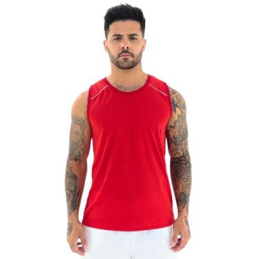 Imagem de Regata Masculina Dry Fit Machão Camiseta Academia - LUNNA, Vermelho, M