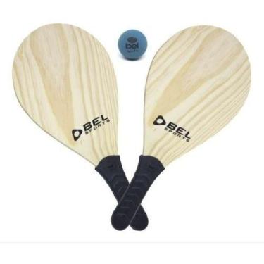 Imagem de Kit Frescobol Adulta Com 2 Raquetes Bolinha + Bolsa Bel - Belfix