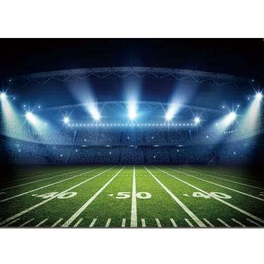 Imagem de Cenário de fotografia de estádio de futebol com refletor noturno de tigela para decoração de festa, cenário de campo de futebol, adereços de cabine fotográfica (1,8 x 1,2 m)