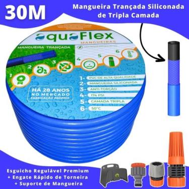 Imagem de Mangueira de Quintal Antitorção 30 Metros AquaFlex + Suporte
