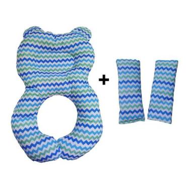 Imagem de Protetor De Cabeça Bebe Conforto + 1 Par De Capa De Cinto - Happy Line