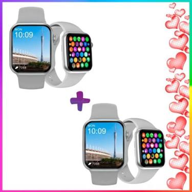Imagem de Kit Namorados Relógio Inteligente Smart Watch Troca Foto de Fundo - SV