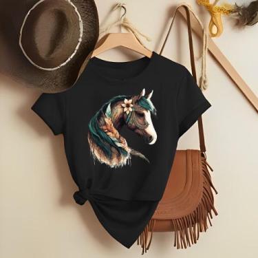 Imagem de Camiseta Feminina Country Look Country T-shirt Roça Agro Rodeio Boiade