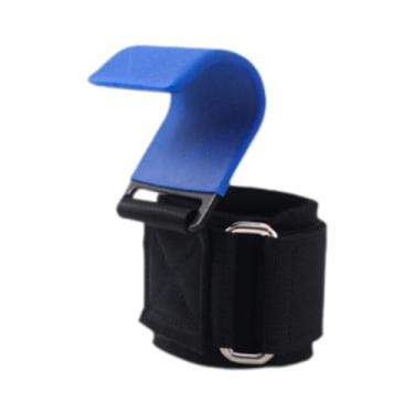 Imagem de UGPLM Fitness Weight Lifting Gancho Acolchoado Correias de Pulso com Pull up Hook Heavy Duty Exercício Weight Lifting Grip para Powerlifting, Azul