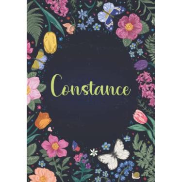 Imagem de Constance: Carnet de notes A5 | Prénom personnalisé Constance | Cadeau d'anniversaire pour fille, femme, maman, copine, sœur ... | Jardin de papillon | 120 pages lignée, Petit Format A5 (14.8 x 21 cm)