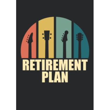 Imagem de Notizbuch A5 kariert mit Softcover Design: Alter Mann mit Gitarre Rentner Musiker Retro Akustikgitarre: 120 karierte DIN A5 Seiten