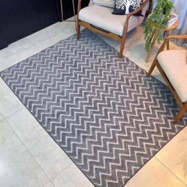 Imagem de TAPETE SALA 100x150, 200x150, 200x250 ATLANTA PELO BAIXO MODERNO LUXO (ZIG ZAG - CHUMBO, 200X150)