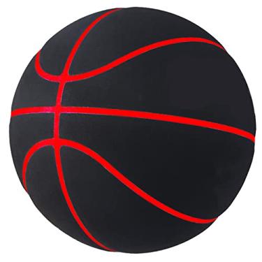 Imagem de MINDCOLLISION Basquete, camurça de microfibra antiderrapante e resistente ao desgaste, sem logotipo bola, tamanho 5/6/7, borda vermelha, nº 5