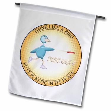 Imagem de 3dRose fl_19465_1 Think Like a Bird 2 Shows a Blue Bird Having Fun Playing Frisbee Disc Golf Garden Flag, 30 x 45 cm