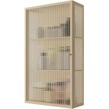 Imagem de Armário de parede de banheiro, armário de remédios de metal com armário de parede de porta de vidro, armário de armazenamento de vidro de porta única, armário de armazenamento de cozinha, banheiro,