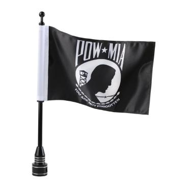 Imagem de E-Most Suportes de bandeira de motocicleta 15 x 23 cm, Pow Mia Bandeira dos EUA Patriots Cor vívida - You are Not Forgotten Prisoner of War Flags Bagagem Rack Flagpole
