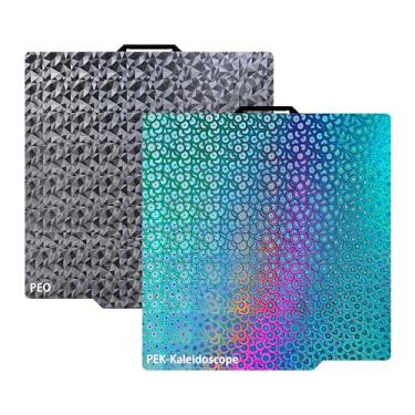 Imagem de GOMENL Placa De Construção Texturizada Dupla Face Peo Pek Para Bambu Lab X1/X1C/X1E/P1P/P1S/A1, Placa De Aço Flexível Diamond Peo+Kaleidoscope Pek Spring 257X257Mm Para Impressoras 3D Bambu