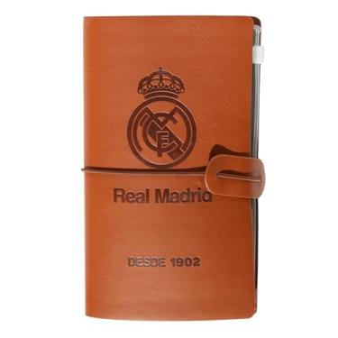 Imagem de Grupo Erik Diário de viagem Real Madrid | Caderno de couro PU, diário, caderno de viagem, acessórios de viagem, presentes de viagem, presente de viagem | Presentes legais, presentes de futebol