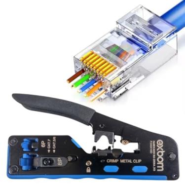 Imagem de Alicate Crimpar Rj45 + 100 Conector Rj45 Vazado CAT6