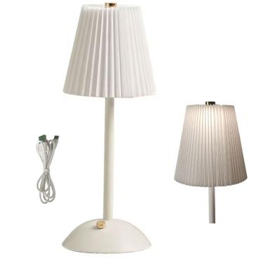 Imagem de Luminaria Abajur de Mesa Led 3 Tons USB Bateria Recarregavel Casa Sala Quarto Cabeceira Trabalho Escritorio Recepçao Decoraçao Iluminaçao Moderno